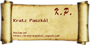 Kratz Paszkál névjegykártya